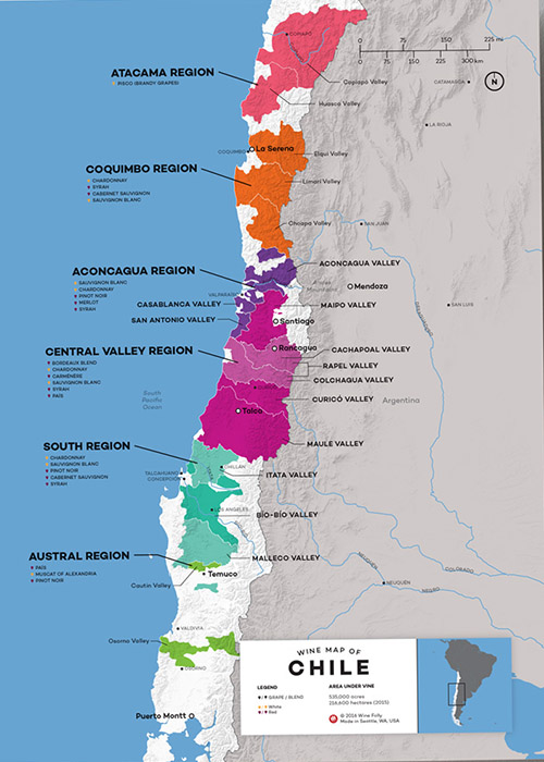 chile wine map